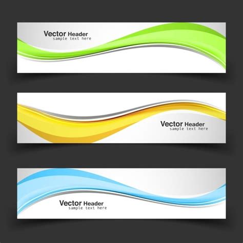 Colorful Wavy Banners Vector Free Download