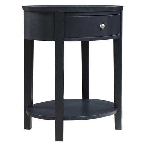By decor therapy (37) 24 in. Weston Home Oval Single Drawer Accent Table Vulcan Black ...