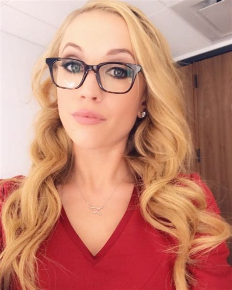 image may contain one or more people eyeglasses and closeup kat timpf female news anchors
