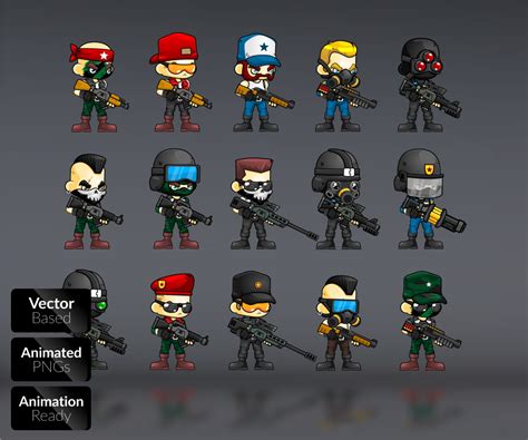 Custom Soldiers Game Sprites Game Art Partners
