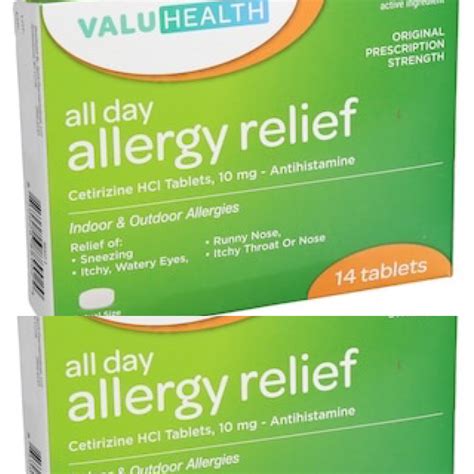 All Day Allergy Relief Cetirizine HCL Tablets Mg Antihistamine Tablets Each Walmart Com