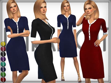 Knitted Bodycon Dress By Darknightt At Tsr Sims 4 Updates