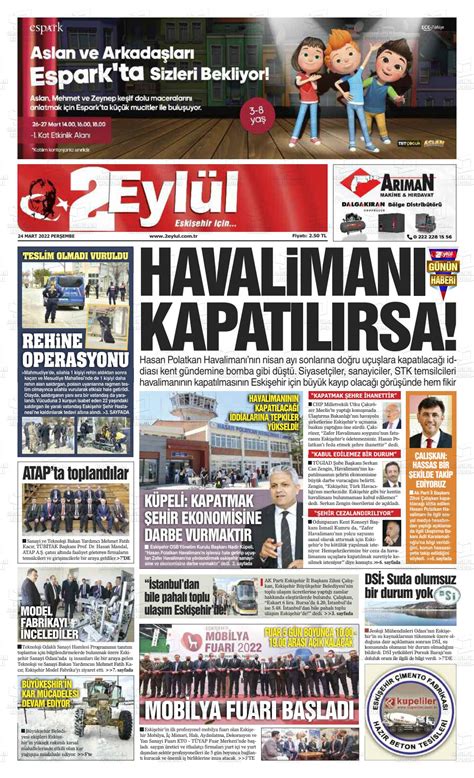 24 Mart 2022 tarihli İki Eylül Gazete Manşetleri