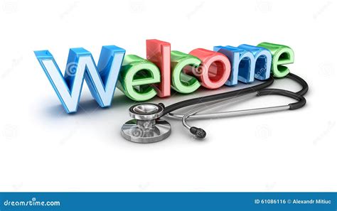 Welcome To Medicine 3d Concept Stock Illustration Illustration Of