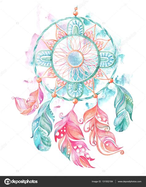 Watercolor Dream Catcher With Feathers — Stock Photo © Soolimagmail