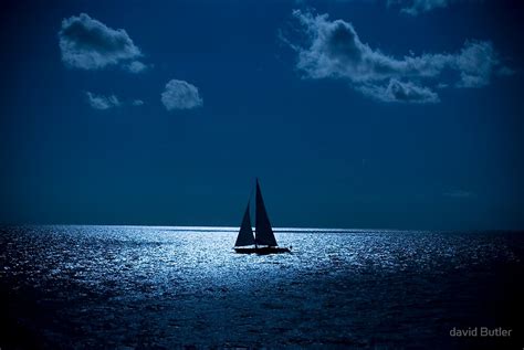 Sailboat At Night By David Butler Redbubble