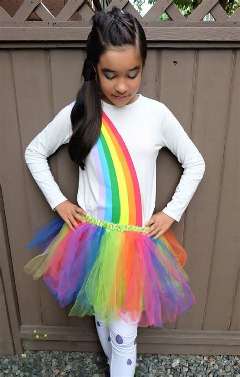 Diy Rainbow Halloween Costume Made Using The Cricut Rainbow Halloween