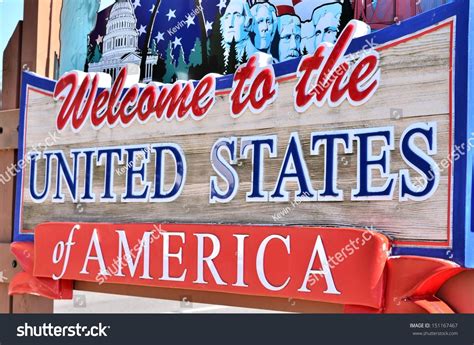 Welcome Usa Wooden Sign Stock Photo 151167467 Shutterstock