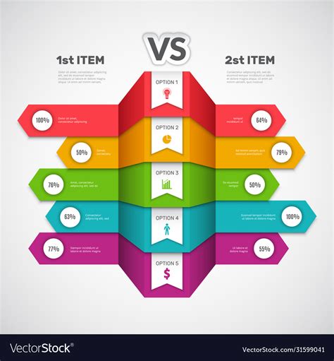 Comparison Infographic Business Chart With Choice Vector Image