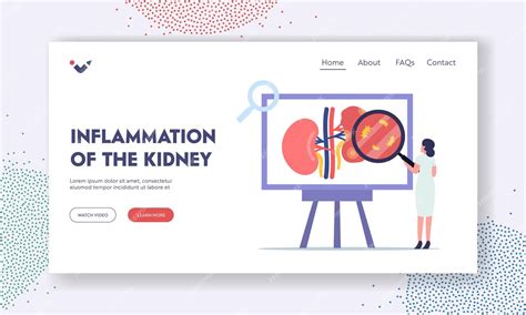 Premium Vector Kidney Inflammation Landing Page Template