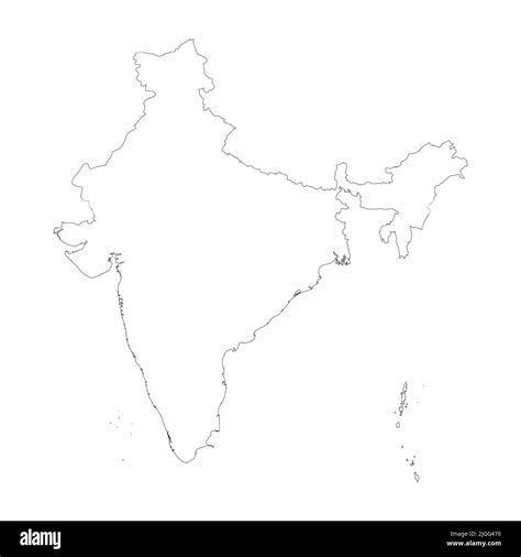 India Vector Country Map Outline Stock Vector Image And Art Alamy
