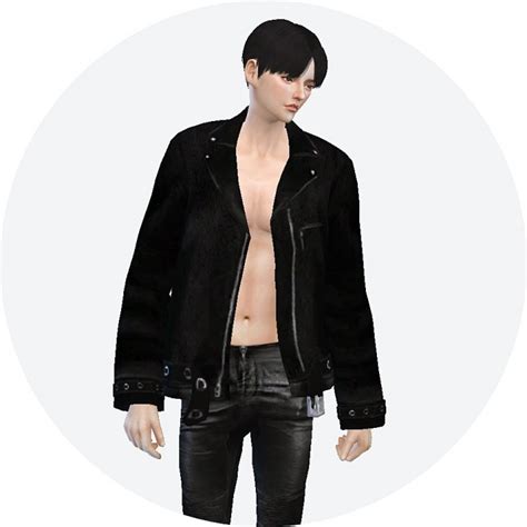 Acc Leather Jacket Sims 4 Male Clothes