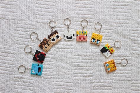 Minecraft Youtuber Perler Bead Keychains Etsy