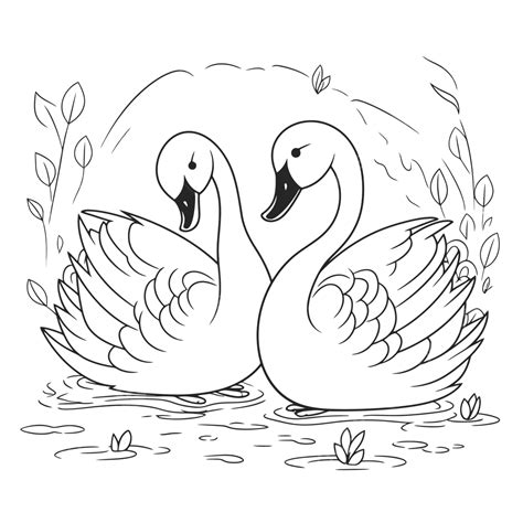 Realistic Swan Coloring Page