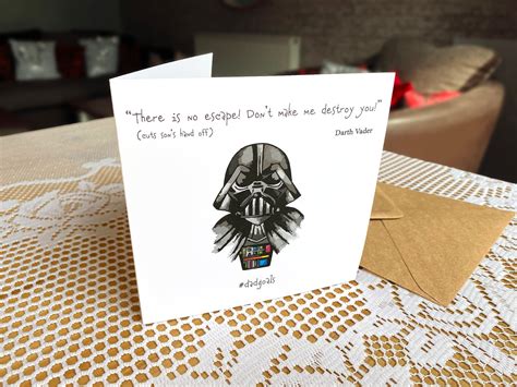 Star Wars Greeting Card Movie Quote Card Darth Vader Happy Etsy