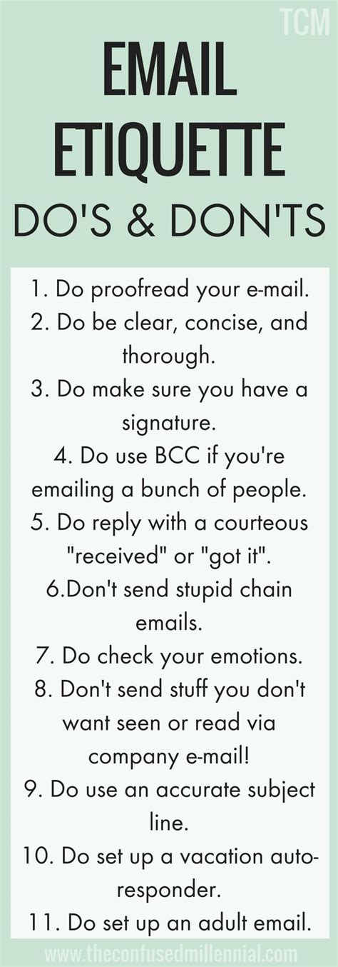 Dos And Donts Of Email Etiquette The Confused Millennial Business