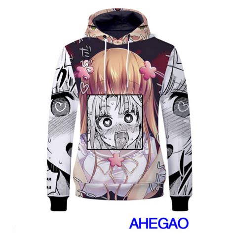 Anime Ahegao Women Hoodies Printed Hooded Jacket Sweatshirt Coat Clothes Ebay