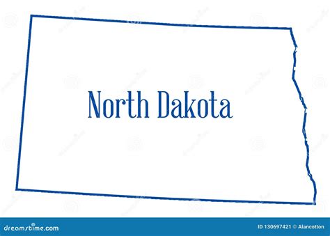 North Dakota Outline Map Stock Illustration Illustration Of American