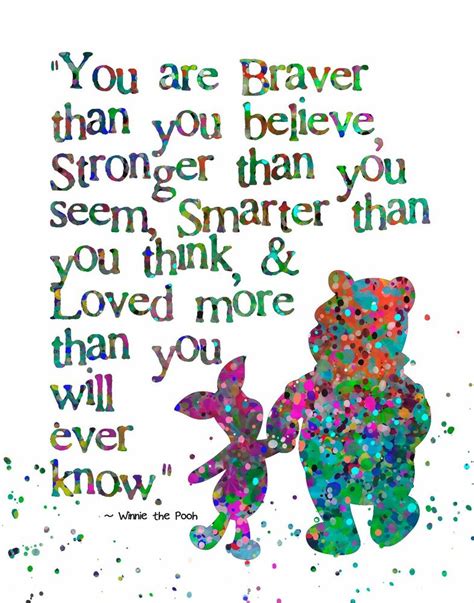 Download Abstract Watercolor Splatter Silhouette Art Print Winnie the Pooh & Piglet Quote | eBay