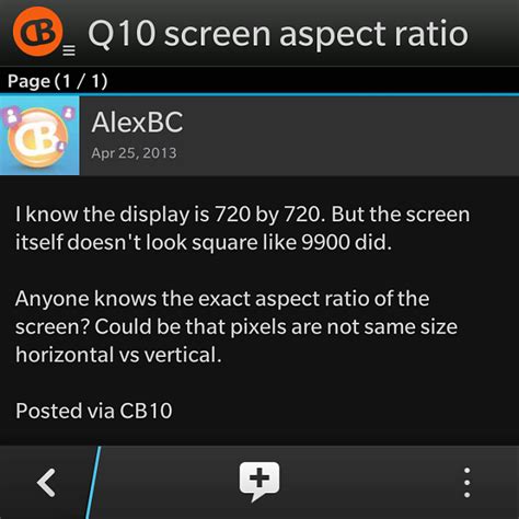 Q10 Screen Aspect Ratio Blackberry Forums At