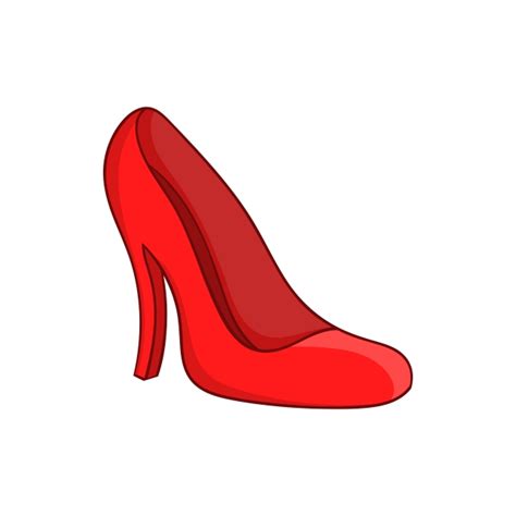 Gambar Ikon Sepatu Wanita Merah Gaya Kartun Merah Wanita Sepatu Png