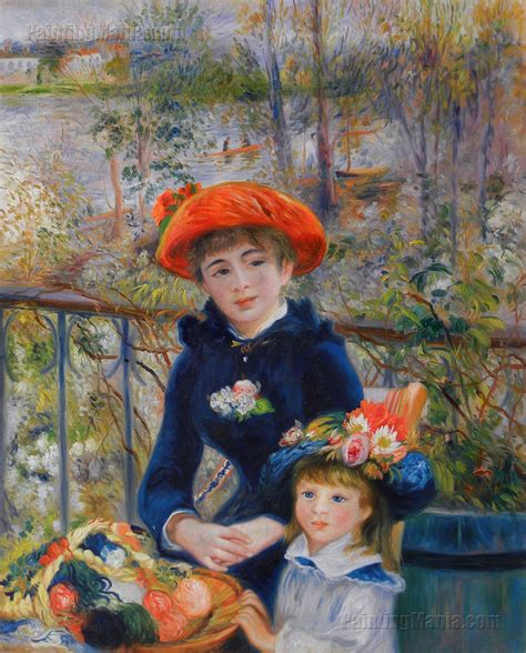Two Sisters On The Terrace Pierre Auguste Renoir Paintings