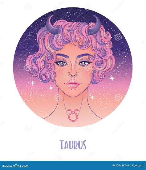 Illustration Of Taurus Astrological Sign As A Beautiful Girl Zodiac