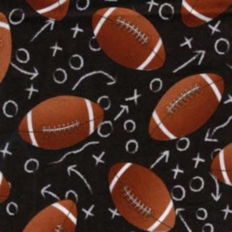 Football Fabric By The Yard Sports Fabric Tossed Footballs Etsy