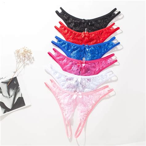 Lace Open Crotch Women S Thong G String Underpants Lingerie Fart Briefs Transparency String Sexy