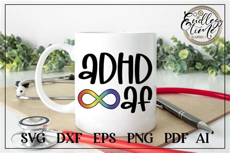 ADHD AF SVG Design Celebrate Neurodiversity ADHD Infinity