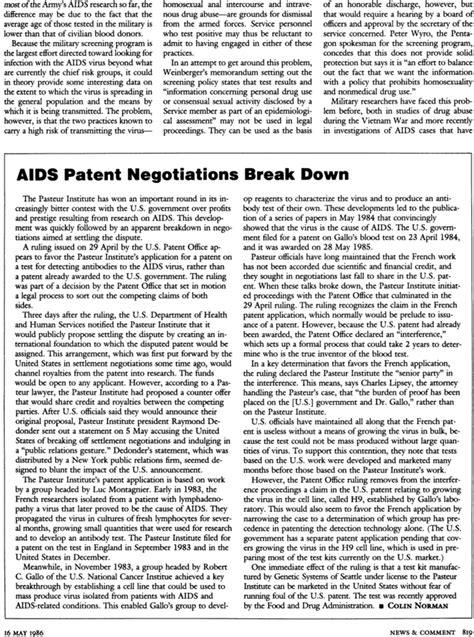 Aids Patent Negotiations Break Down Science