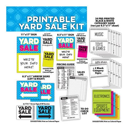 Yard Sale Sign Kit Bundle Tag Sale Sign Garage Sale Sign Etsy