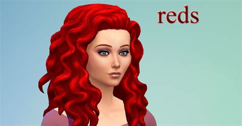 Sims 4 Cc Red Hair Long To Side Female Lucksop