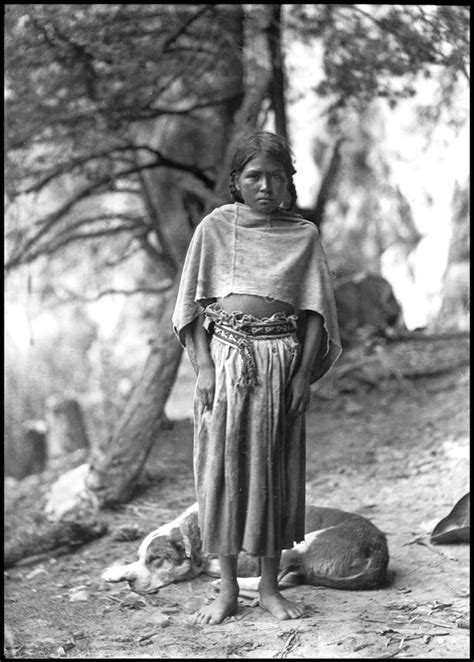 Young Tarahumara Woman With Dog Norogachic Chihuahua Mexico 1892