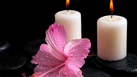 Flowers And Candle Lights Wallpapers Wallpaper Cave
