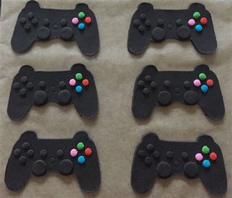 Ps3 Inspired Video Game Controller Cupcake Toppers 6 Cookies Theme