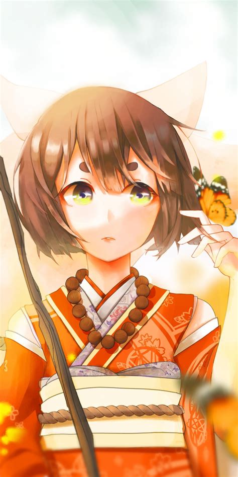 Download 1080x2160 Wallpaper Cute Anime Girl Yellow Eyes