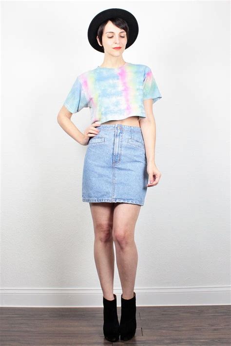 Vintage 80s Skirt Denim Mini Skirt Blue Jean Skirt 1980s Skirt Bongo