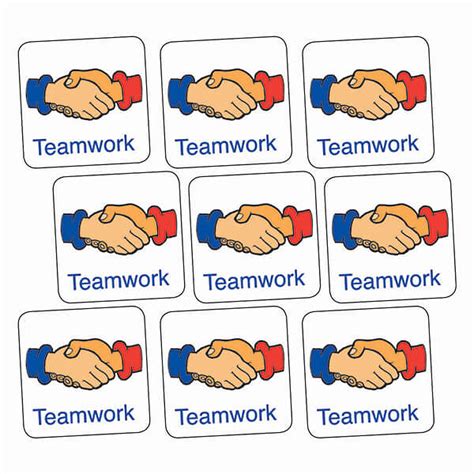 Teamwork Handshake Stickers 140 Stickers 16mm Square