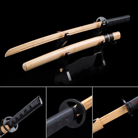 Handmade Natural Wooden Blade Bokken Practice Katana Samurai Sword With