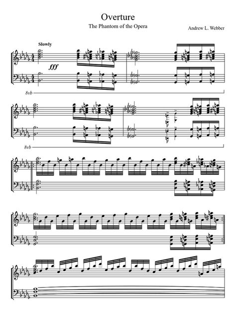 This is the free the phantom of the opera sheet music first page. The Phantom of the Opera - Overture | Phantom of the opera ...