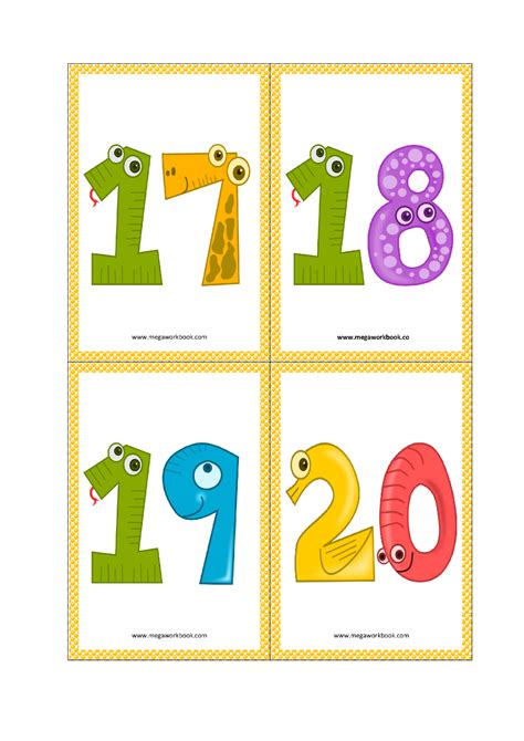 Colored Printable Numbers 1 10 Number Wall Cards For Preschoolers