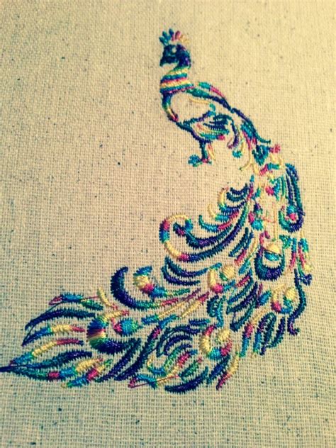 GG1174 Peacock embroidery design one color by GnGDesigns on Etsy