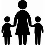 Icon Mother Children Icons Silhouette Child Woman