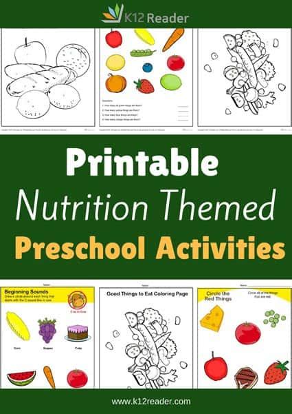 Nutrition Worksheets For Preschoolers