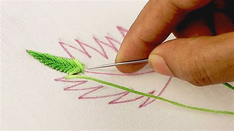 Easy Leaf Embroidery Stitches For Beginners Hand Embroidery Tutorial