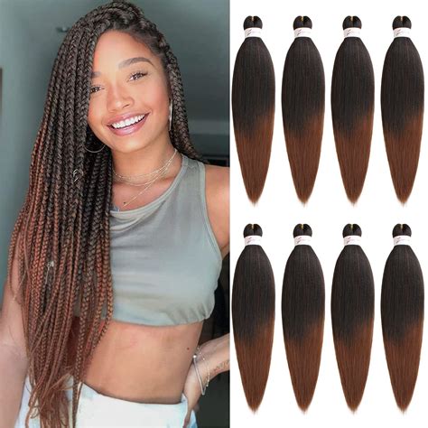 Buy Xtrend 8 Packs 26 Inch Ombre Brown Ez Braiding Hair Extensions Pre
