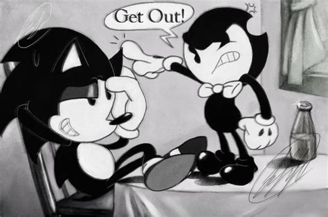 Bendy And Sonic In Get Out By Fnafmangl On Deviantart