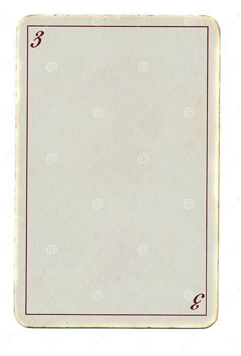 Empty Playing Card Paper Background With Line And Number 3 Stock Image