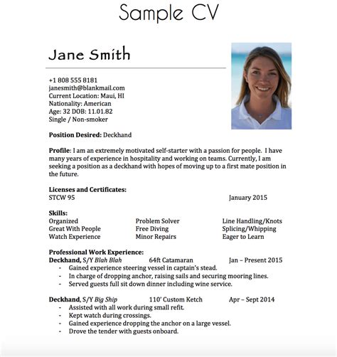 Scan the job posting and pull out all of the relevant skills and qualifications the recruiter is looking for. Yacht Resume Template Five Various Ways To Do Yacht Resume ...